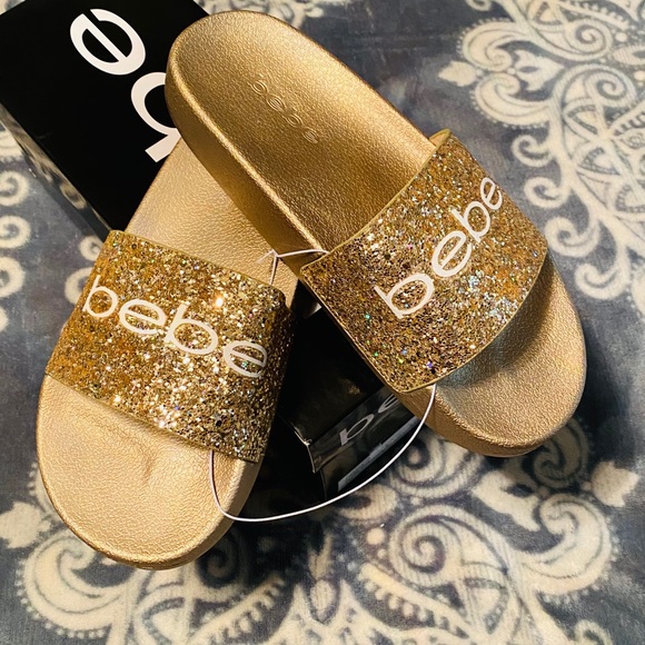 bebe slides rose gold